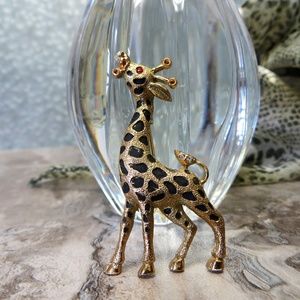 Baby Giraffe Enameled Statement Brooch Pin